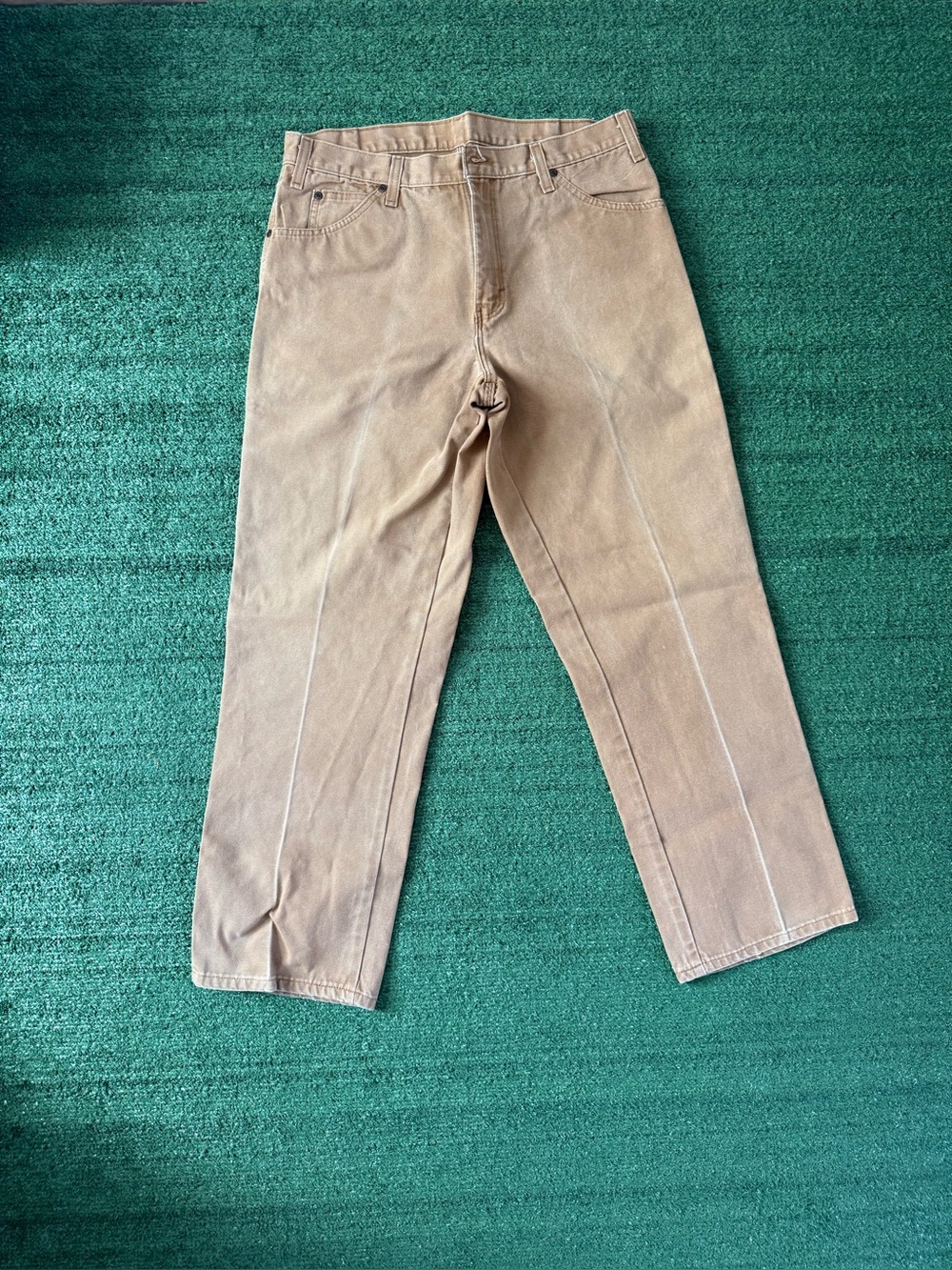 Vintage Dickies Carpenter Pants Mens 34x30 Brown Canvas Relaxed Faded Distressed